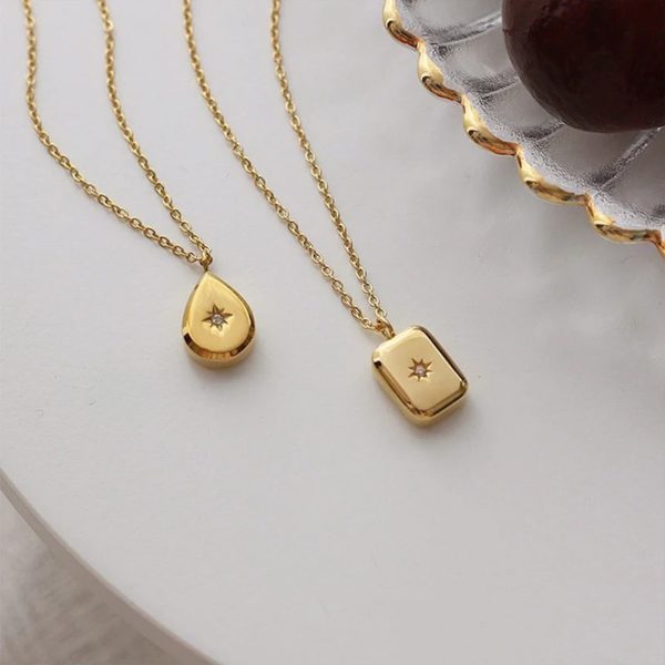 Drop and Geometric Square Necklaces