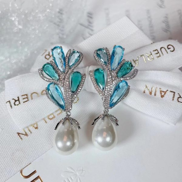 Aqua Pearl Earrings